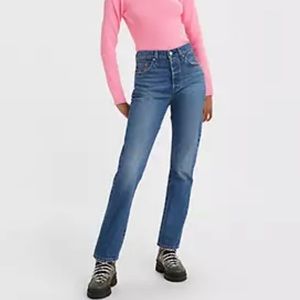 Levis Button Fly Straight Leg Jeans
